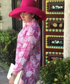 The Kemble Shop Deep Pink Floral Palm Beach Tunic