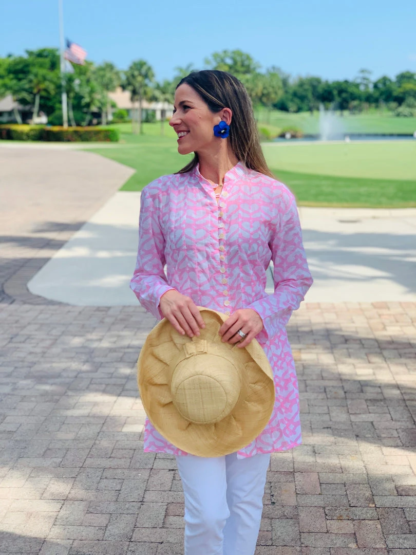 The Kemble Shop Light Pink Heart Palm Beach Tunic 3 The Kemble Shop Light Pink Heart Palm Beach Tunic