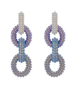 QuayL Round Chain Link Hoops - Blues WHAT'S HOT