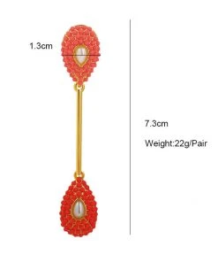 QuayL Double Teardrop Drop Earrings - Blue 15 QuayL Double Teardrop Drop Earrings - Blue