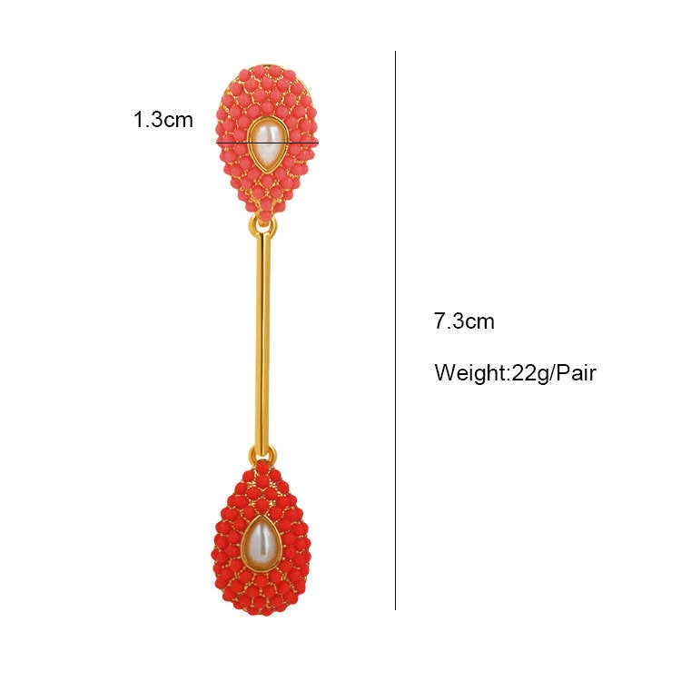 QuayL Double Teardrop Drop Earrings - Blue 9 QuayL Double Teardrop Drop Earrings - Blue