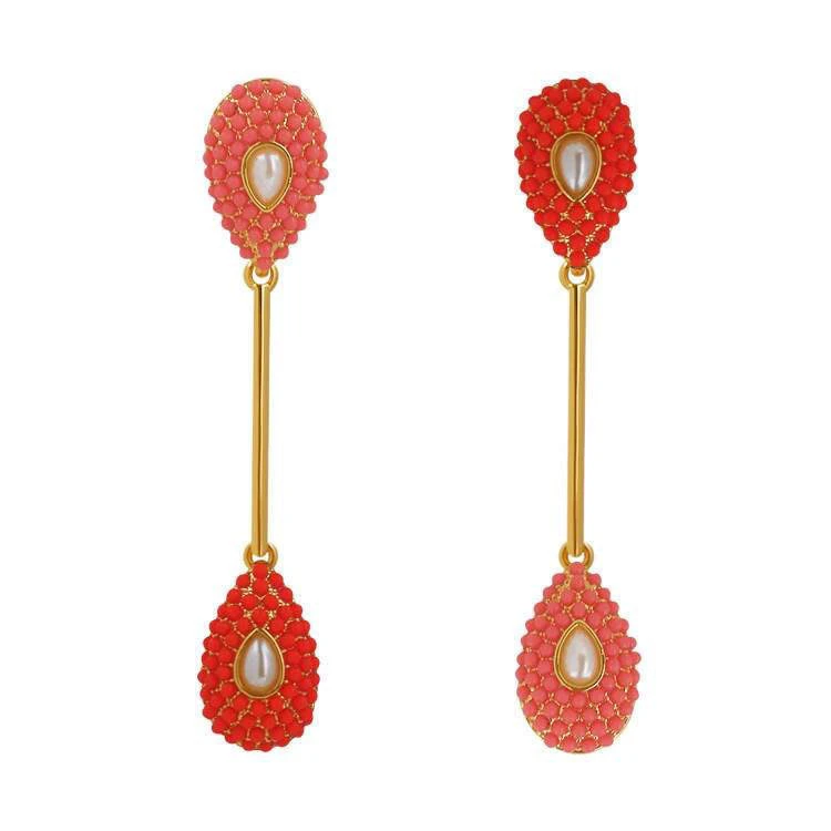 QuayL Double Teardrop Drop Earrings - Blue 3 QuayL Double Teardrop Drop Earrings - Blue