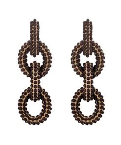 QuayL WHAT'S HOT Round Chain Link Hoops - Chocolate