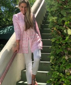 The Kemble Shop Light Pink Heart Palm Beach Tunic