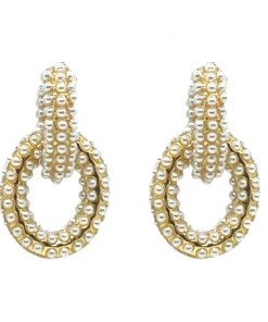 QuayL WHAT'S HOT Double Chain Link Hoop - Pearl/Pearl