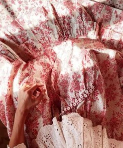 Daydress Frill Skirt In Cerise Chintz Trail 9 Daydress Frill Skirt In Cerise Chintz Trail