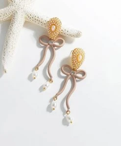 QuayL WHAT'S HOT Bows Earrings - Tan