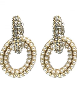 QuayL Double Chain Link Hoop - Crystal/Pearl