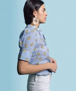 The Shirt By Rochelle Behrens The Short Sleeve Puffed Shoulder Shirt