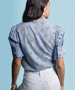 The Shirt By Rochelle Behrens The Short Sleeve Puffed Shoulder Shirt