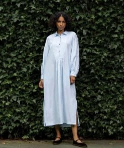 Daphne Wilde CLOTHING The Lulu In Pale Blue Flannel