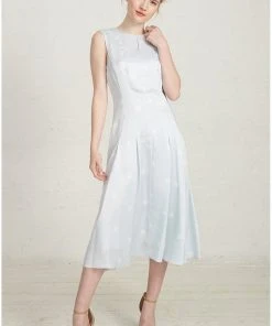 Molly Moorkamp CLOTHING Jori Dress, Racing Dot, Light Sky Blue-White