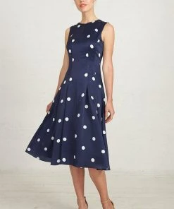 Molly Moorkamp Jori Dress, Racing Dot, Deep Ocean Navy-White CLOTHING
