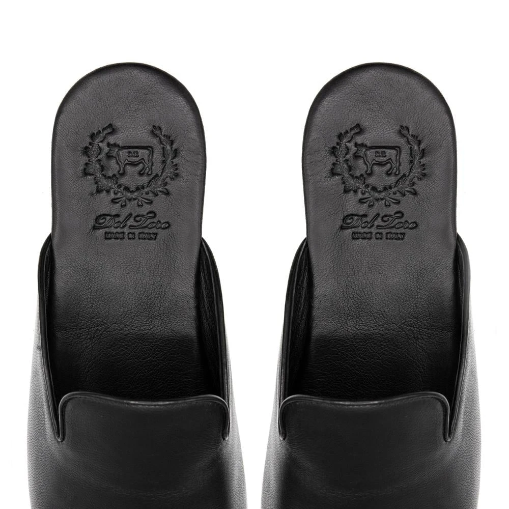 Del Toro WHAT'S HOT Women's Black Leather House Slipper 4 Del Toro WHAT'S HOT Women's Black Leather House Slipper