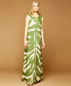 MME.Mink MME. 'ZEBRA' Garden Dress - ENVY GREEN