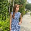 The Kemble Shop WHAT'S HOT Paisley Palm Navy Phoebe Dress 1 The Kemble Shop WHAT'S HOT Paisley Palm Navy Phoebe Dress