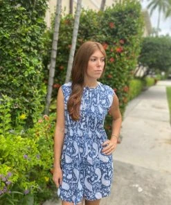 The Kemble Shop WHAT'S HOT Paisley Palm Navy Phoebe Dress