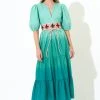 OLIPHANT Puff V-Neck Maxi- Ombre Green 2 OLIPHANT Puff V-Neck Maxi- Ombre Green