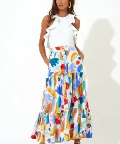 OLIPHANT Button Front Skirt- Papaya Yellow 7 OLIPHANT Button Front Skirt- Papaya Yellow