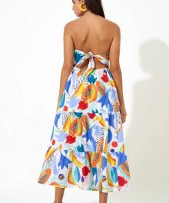 OLIPHANT Tie Back Tiered Maxi- Papaya Yellow