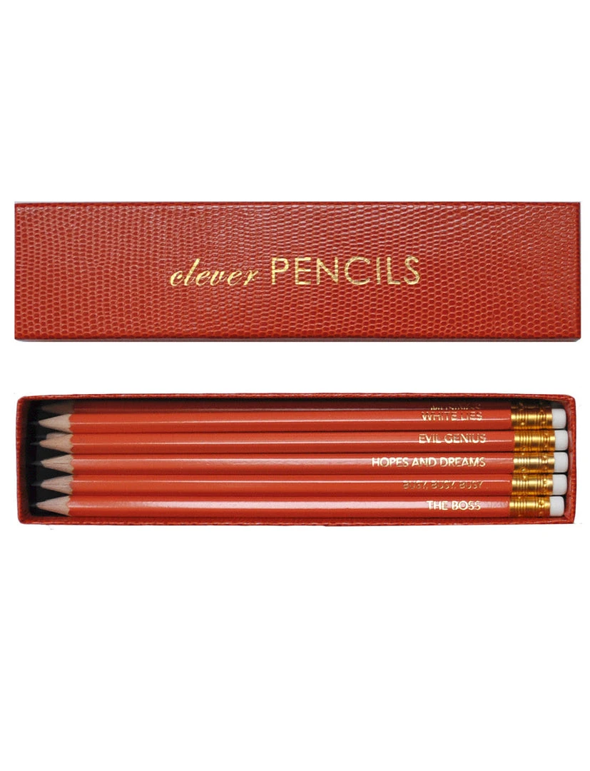 Sloane Stationery Clever Pencils - Orange Box Of 10 4 Sloane Stationery Clever Pencils - Orange Box Of 10