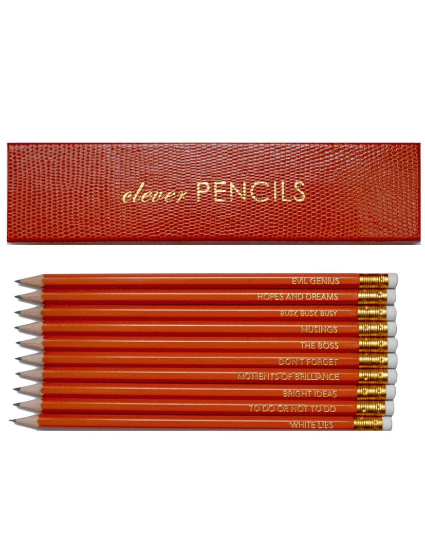Sloane Stationery Clever Pencils - Orange Box Of 10 5 Sloane Stationery Clever Pencils - Orange Box Of 10
