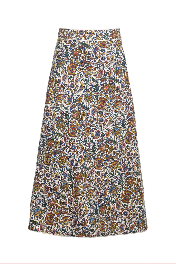 RosewaterHouse CLOTHING Ghalamkar Skirt - Blue & Green 3 RosewaterHouse CLOTHING Ghalamkar Skirt - Blue & Green