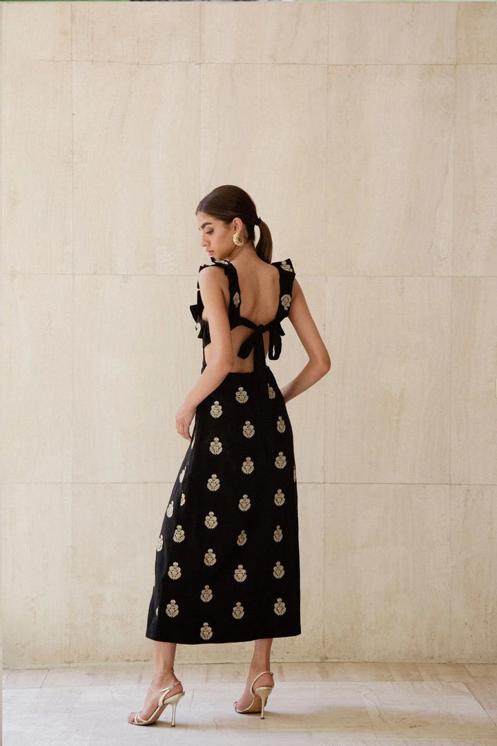 RosewaterHouse CLOTHING Malika Dress - Black & Gold 5 RosewaterHouse CLOTHING Malika Dress - Black & Gold