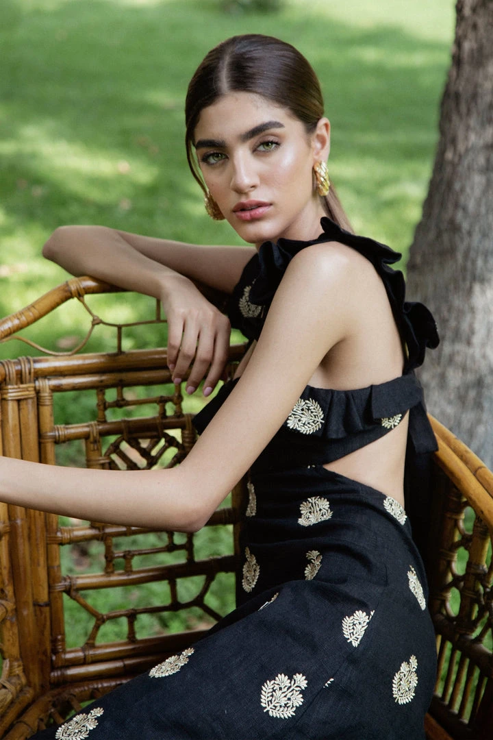 RosewaterHouse CLOTHING Malika Dress - Black & Gold 6 RosewaterHouse CLOTHING Malika Dress - Black & Gold