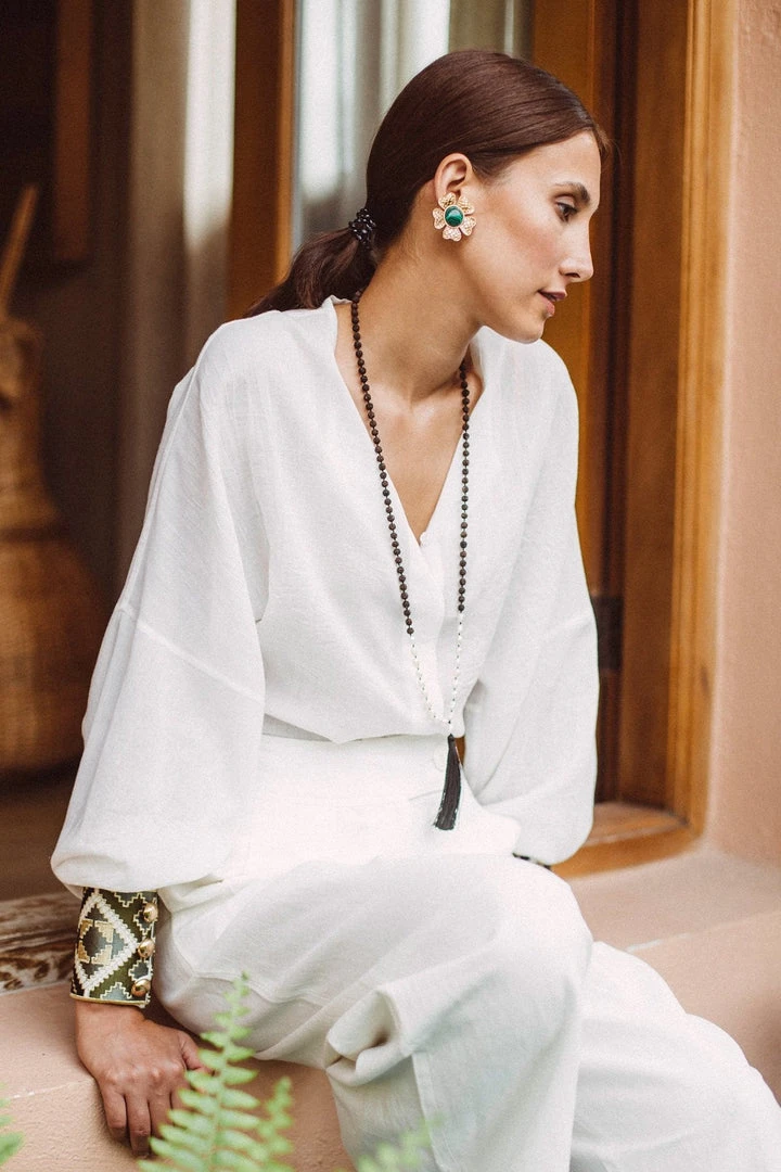 RosewaterHouse ACCESSORIES Sogol Earrings - Malachite 8 RosewaterHouse ACCESSORIES Sogol Earrings - Malachite