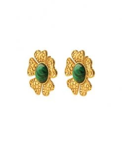 RosewaterHouse ACCESSORIES Sogol Earrings - Malachite
