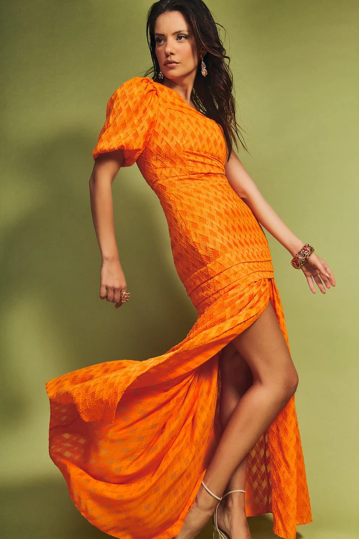 Cristina Sabatini Sunset Orange/ Cora One Shoulder Maxi Dress Calling All Colors 3 Cristina Sabatini Sunset Orange/ Cora One Shoulder Maxi Dress Calling All Colors