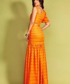 Cristina Sabatini Sunset Orange/ Cora One Shoulder Maxi Dress Calling All Colors 10 Cristina Sabatini Sunset Orange/ Cora One Shoulder Maxi Dress Calling All Colors