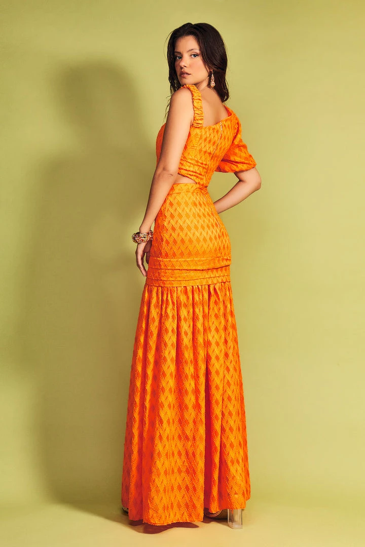 Cristina Sabatini Sunset Orange/ Cora One Shoulder Maxi Dress Calling All Colors 5 Cristina Sabatini Sunset Orange/ Cora One Shoulder Maxi Dress Calling All Colors