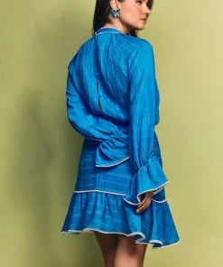 Cristina Sabatini Sunset Orange/ Nova Puff Sleeve Mini Dress WHAT'S HOT