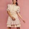 Cristina Sabatini Mutli/ Ava Puff Sleeve Mini Dress WHAT'S HOT
