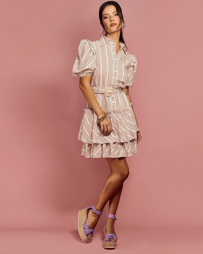 Cristina Sabatini Rust/ Ava Puff Sleeve Mini Dress 3 Cristina Sabatini Rust/ Ava Puff Sleeve Mini Dress