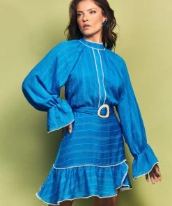 Cristina Sabatini Sunset Orange/ Nova Puff Sleeve Mini Dress WHAT'S HOT