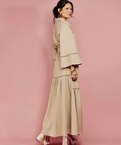 Cristina Sabatini Island White/ Agnes Bell Sleeve Maxi Dress WHAT'S HOT