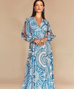 Cristina Sabatini Lime/ Faith Long Sleeve Maxi Dress