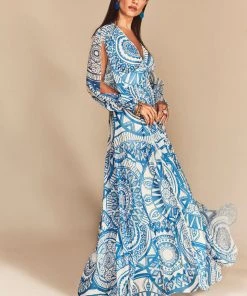 Cristina Sabatini Lime/ Faith Long Sleeve Maxi Dress