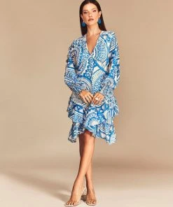 Cristina Sabatini WHAT'S HOT Ocean/ Kylie Long Sleeve Mini Dress