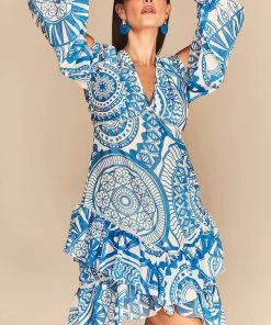 Cristina Sabatini WHAT'S HOT Ocean/ Kylie Long Sleeve Mini Dress