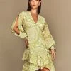 Cristina Sabatini Lime/ Kylie Long Sleeve Mini Dress
