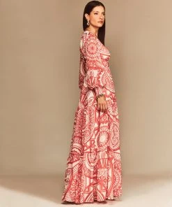 Cristina Sabatini Lime/ Faith Long Sleeve Maxi Dress