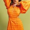 Cristina Sabatini WHAT'S HOT Sunset Orange/ Ariana Long Sleeve Mini Dress
