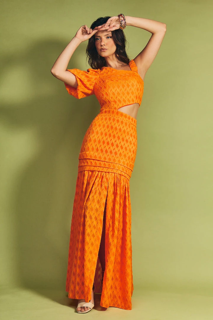Cristina Sabatini Sunset Orange/ Cora One Shoulder Maxi Dress Calling All Colors 4 Cristina Sabatini Sunset Orange/ Cora One Shoulder Maxi Dress Calling All Colors