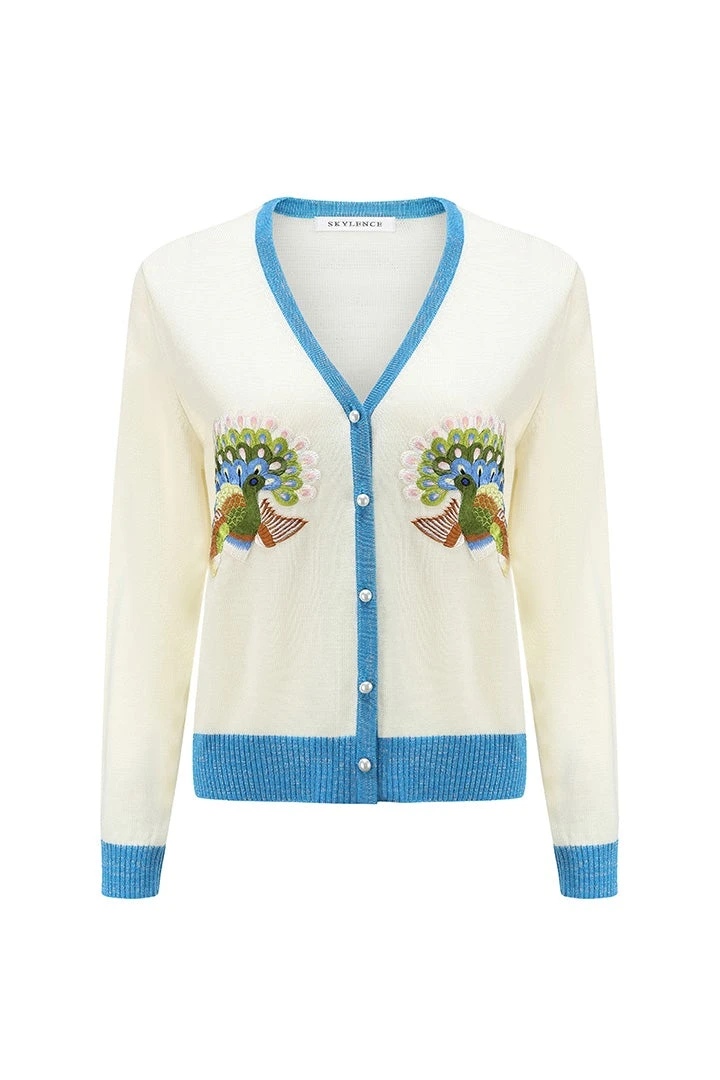SKYLENCE Qiaochu Embroidered Cardigan Blue 3 SKYLENCE Qiaochu Embroidered Cardigan Blue