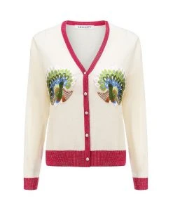 SKYLENCE WHAT'S HOT Qiaochu Embroidered Cardigan Fuchsia