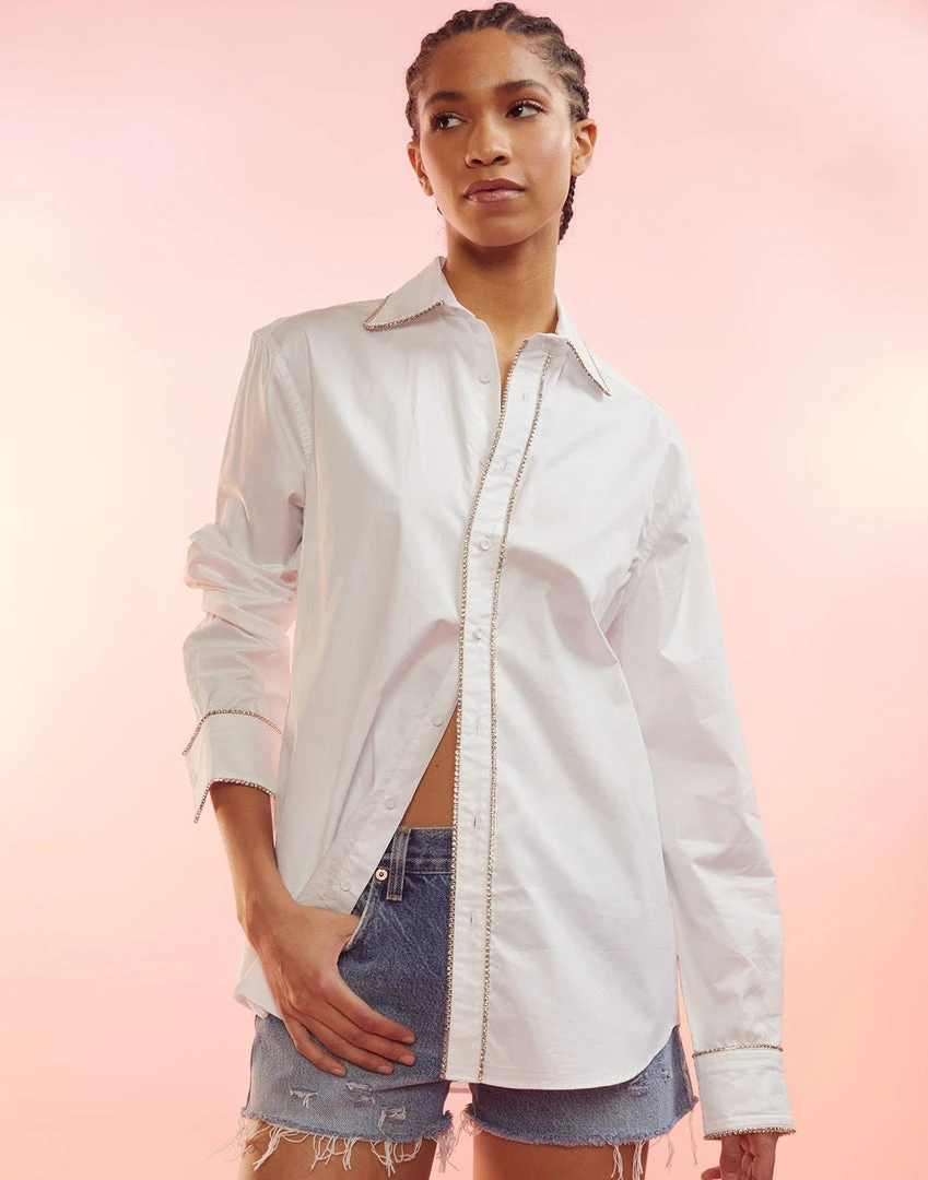 Cynthia Rowley Crystal Button Down Shirt 3 Cynthia Rowley Crystal Button Down Shirt